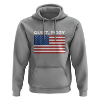 Quiet Piggy Patriotic Meme Hoodie Satirical USA Flag Free Speech - Wonder Print Shop