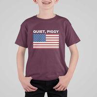 Quiet Piggy Patriotic Meme T Shirt For Kid Satirical USA Flag Free Speech - Wonder Print Shop