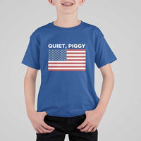 Quiet Piggy Patriotic Meme T Shirt For Kid Satirical USA Flag Free Speech - Wonder Print Shop