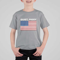 Quiet Piggy Patriotic Meme T Shirt For Kid Satirical USA Flag Free Speech - Wonder Print Shop