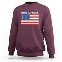 Quiet Piggy Patriotic Meme Sweatshirt Satirical USA Flag Free Speech - Wonder Print Shop
