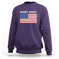 Quiet Piggy Patriotic Meme Sweatshirt Satirical USA Flag Free Speech - Wonder Print Shop