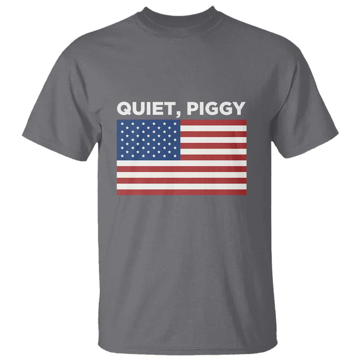 Quiet Piggy Patriotic Meme T Shirt Satirical USA Flag Free Speech - Wonder Print Shop