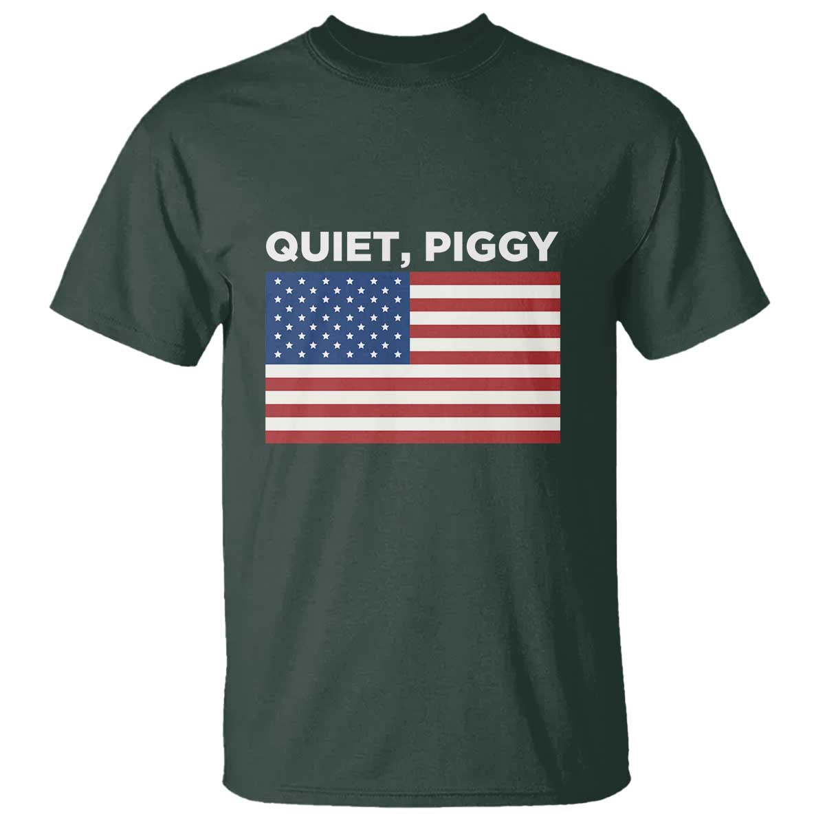 Quiet Piggy Patriotic Meme T Shirt Satirical USA Flag Free Speech - Wonder Print Shop