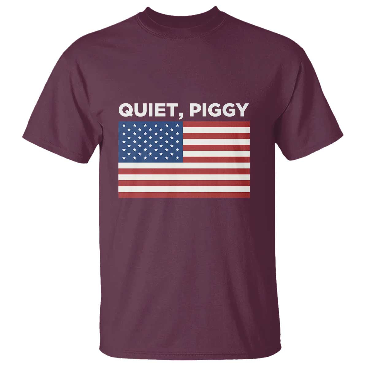 Quiet Piggy Patriotic Meme T Shirt Satirical USA Flag Free Speech - Wonder Print Shop