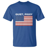 Quiet Piggy Patriotic Meme T Shirt Satirical USA Flag Free Speech - Wonder Print Shop