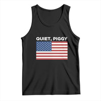 Quiet Piggy Patriotic Meme Tank Top Satirical USA Flag Free Speech - Wonder Print Shop