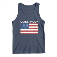 Quiet Piggy Patriotic Meme Tank Top Satirical USA Flag Free Speech - Wonder Print Shop