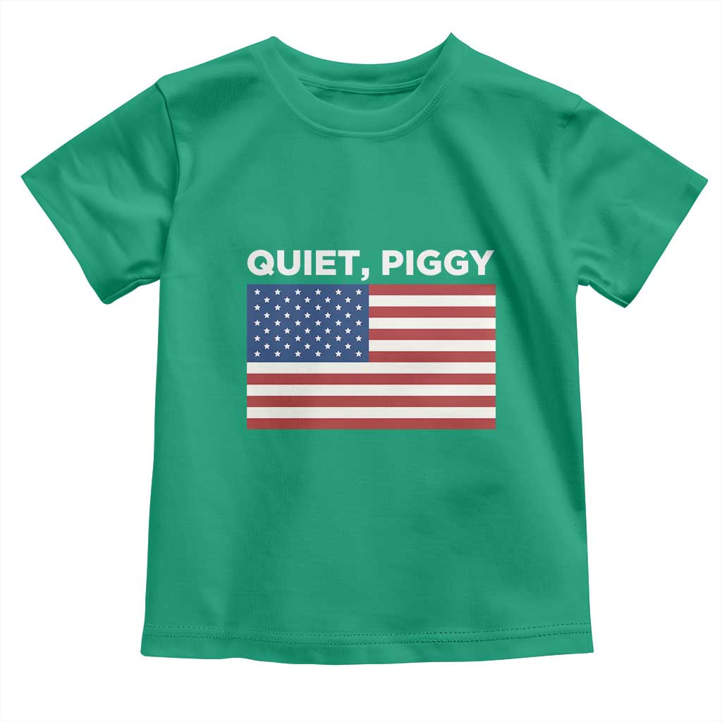 Quiet Piggy Patriotic Meme Toddler T Shirt Satirical USA Flag Free Speech - Wonder Print Shop