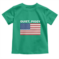 Quiet Piggy Patriotic Meme Toddler T Shirt Satirical USA Flag Free Speech - Wonder Print Shop
