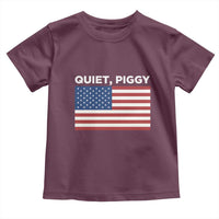Quiet Piggy Patriotic Meme Toddler T Shirt Satirical USA Flag Free Speech - Wonder Print Shop