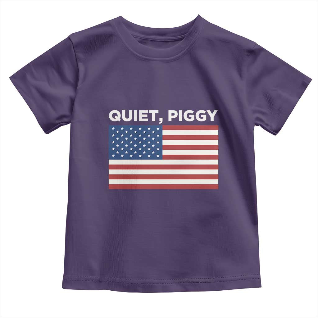 Quiet Piggy Patriotic Meme Toddler T Shirt Satirical USA Flag Free Speech - Wonder Print Shop