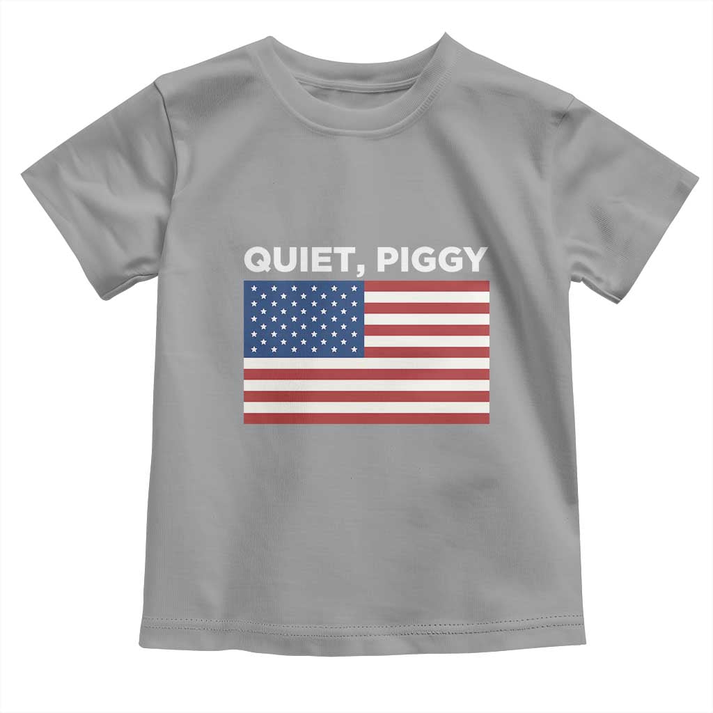 Quiet Piggy Patriotic Meme Toddler T Shirt Satirical USA Flag Free Speech - Wonder Print Shop