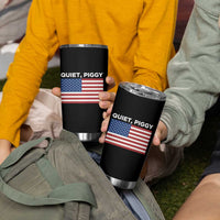 Quiet Piggy Patriotic Meme Tumbler Cup Satirical USA Flag Free Speech - Wonder Print Shop