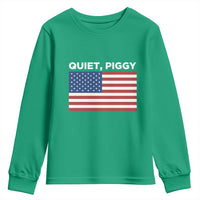 Quiet Piggy Patriotic Meme Youth Sweatshirt Satirical USA Flag Free Speech - Wonder Print Shop