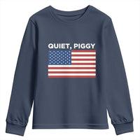 Quiet Piggy Patriotic Meme Youth Sweatshirt Satirical USA Flag Free Speech - Wonder Print Shop