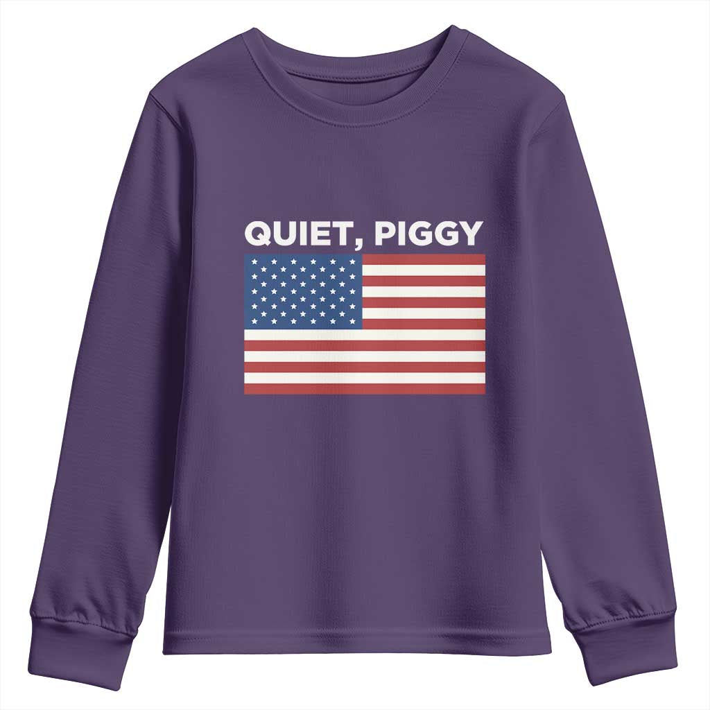 Quiet Piggy Patriotic Meme Youth Sweatshirt Satirical USA Flag Free Speech - Wonder Print Shop