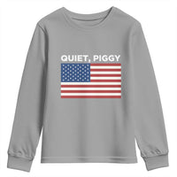 Quiet Piggy Patriotic Meme Youth Sweatshirt Satirical USA Flag Free Speech - Wonder Print Shop