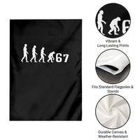 Funny 67 Reverse Evolution Garden Flag Sarcastic Six Seven Meme - Wonder Print Shop