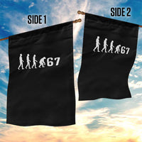 Funny 67 Reverse Evolution Garden Flag Sarcastic Six Seven Meme - Wonder Print Shop