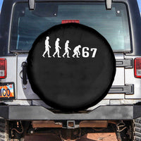 Funny 67 Reverse Evolution Spare Tire Cover Sarcastic Six Seven Meme - Wonder Print Shop