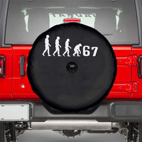Funny 67 Reverse Evolution Spare Tire Cover Sarcastic Six Seven Meme - Wonder Print Shop