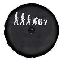 Funny 67 Reverse Evolution Spare Tire Cover Sarcastic Six Seven Meme - Wonder Print Shop