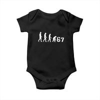 Funny 67 Reverse Evolution Baby Onesie Sarcastic Six Seven Meme - Wonder Print Shop