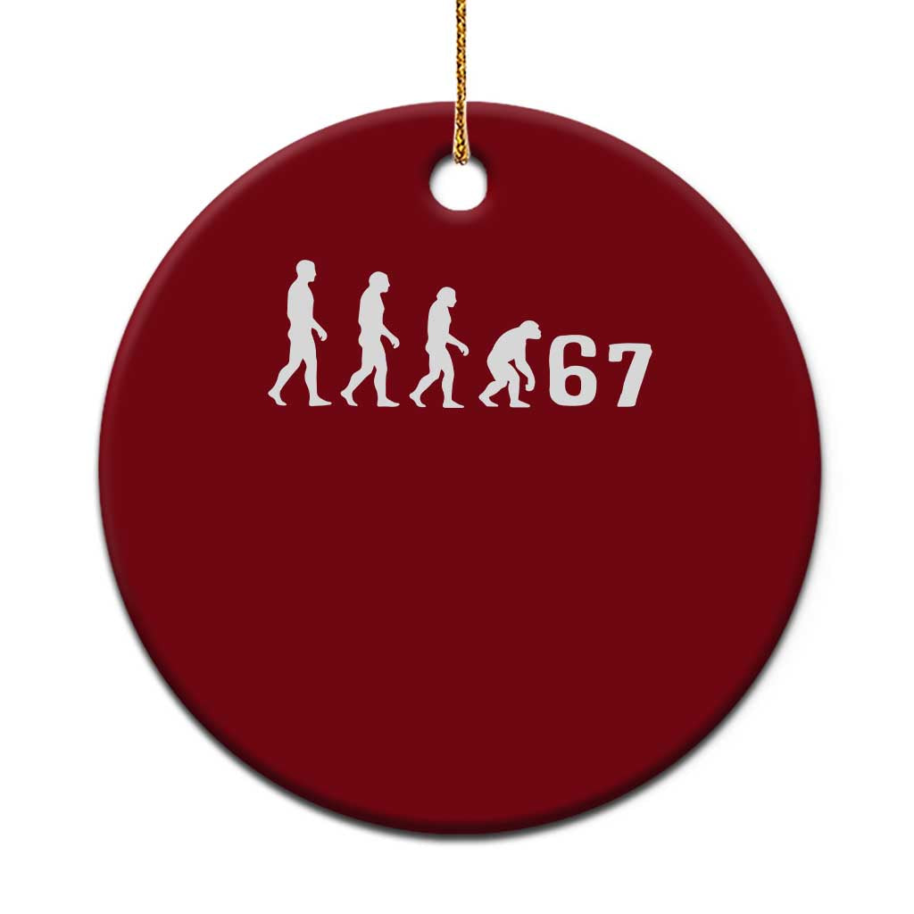 Funny 67 Reverse Evolution Ceramic Ornament Sarcastic Six Seven Meme - Wonder Print Shop