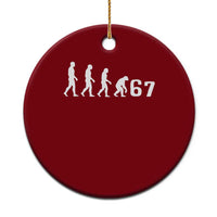 Funny 67 Reverse Evolution Ceramic Ornament Sarcastic Six Seven Meme - Wonder Print Shop
