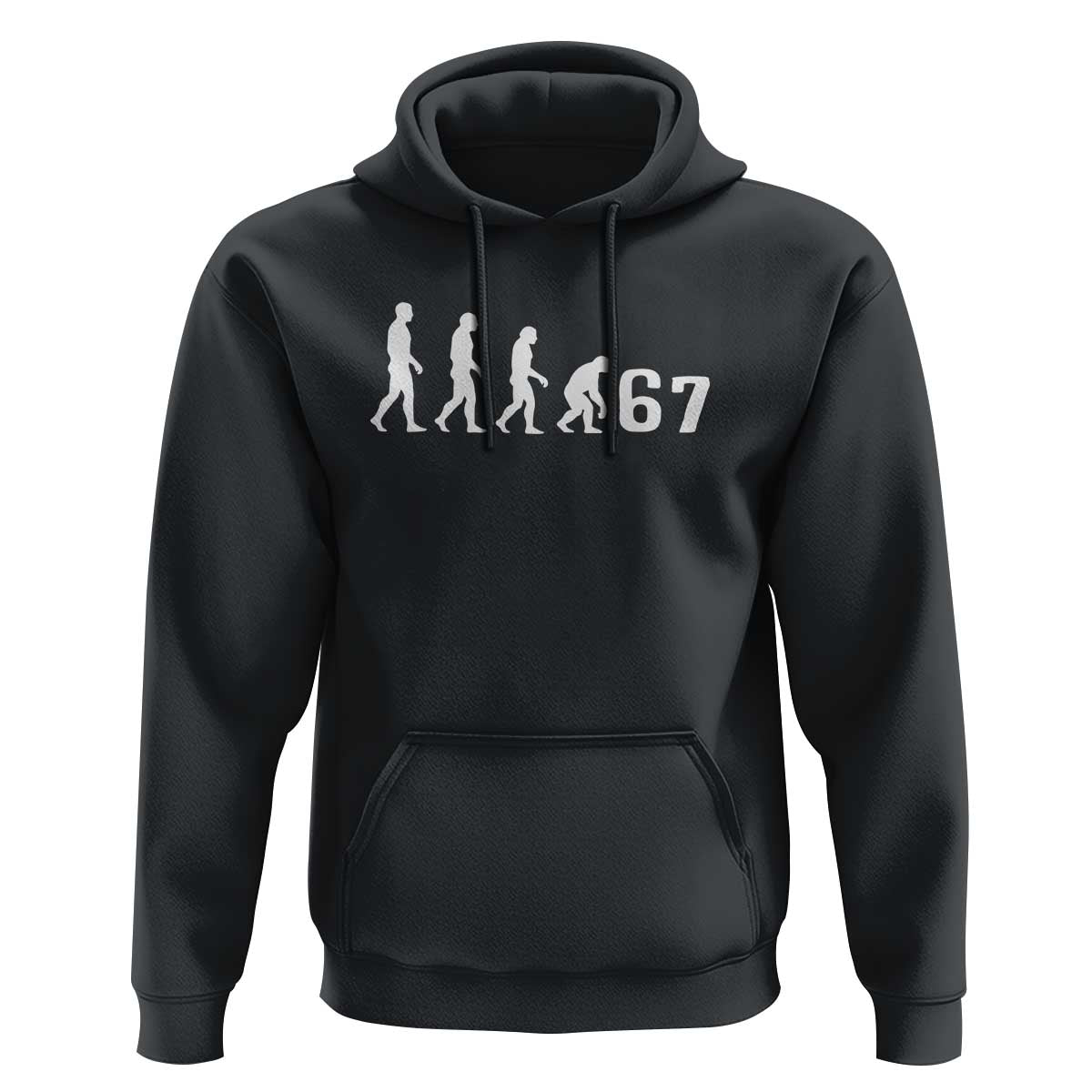 Funny 67 Reverse Evolution Hoodie Sarcastic Six Seven Meme - Wonder Print Shop