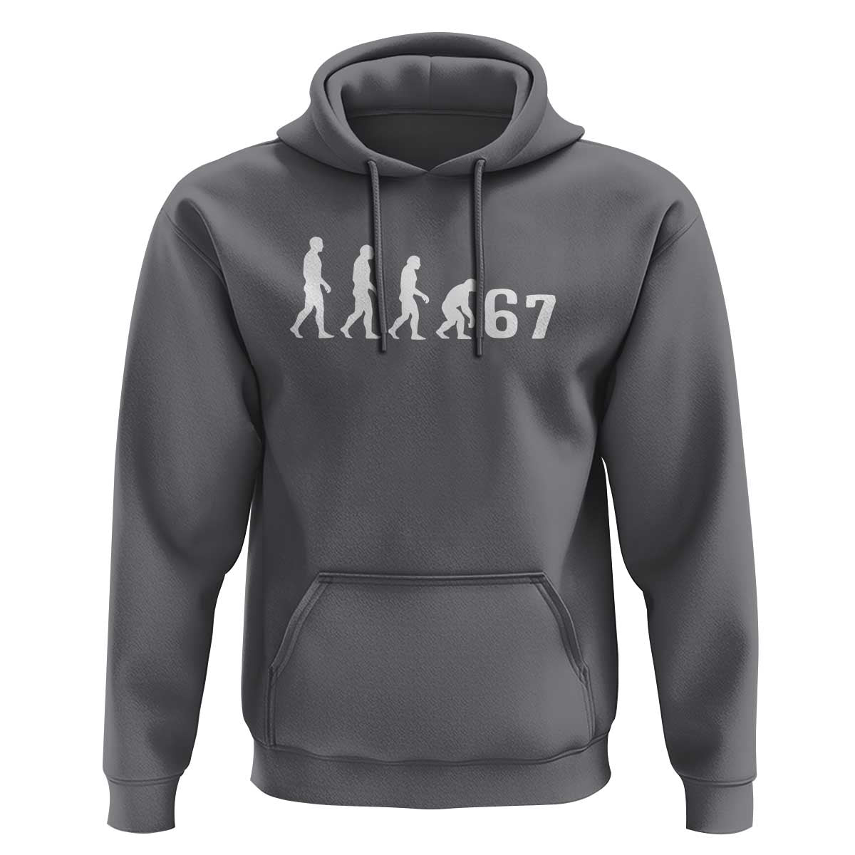 Funny 67 Reverse Evolution Hoodie Sarcastic Six Seven Meme - Wonder Print Shop