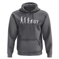 Funny 67 Reverse Evolution Hoodie Sarcastic Six Seven Meme - Wonder Print Shop
