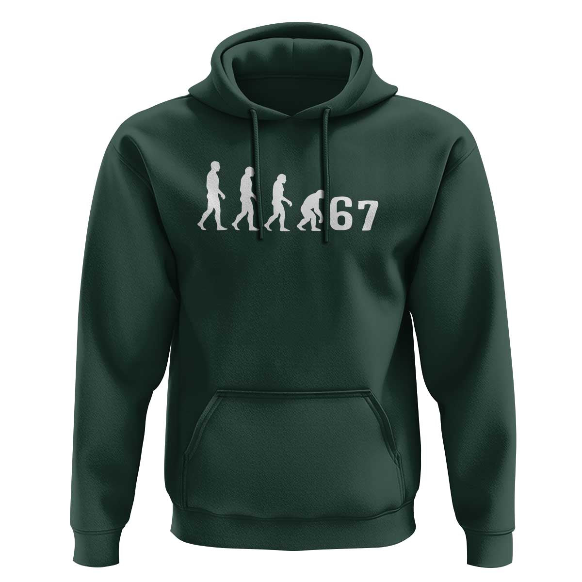 Funny 67 Reverse Evolution Hoodie Sarcastic Six Seven Meme - Wonder Print Shop