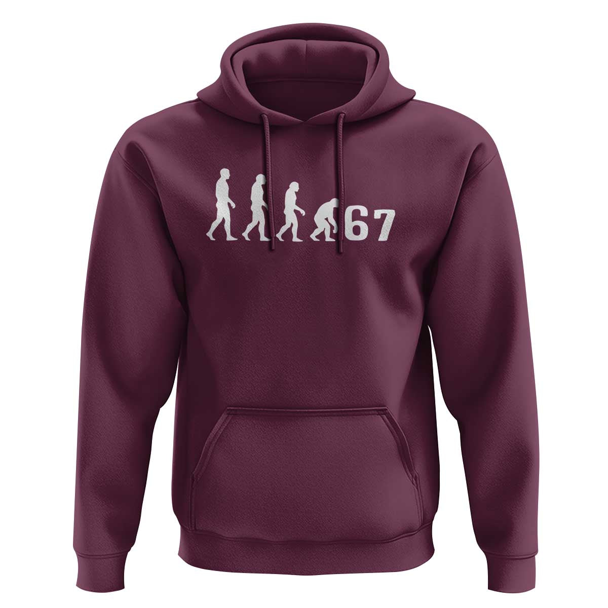 Funny 67 Reverse Evolution Hoodie Sarcastic Six Seven Meme - Wonder Print Shop