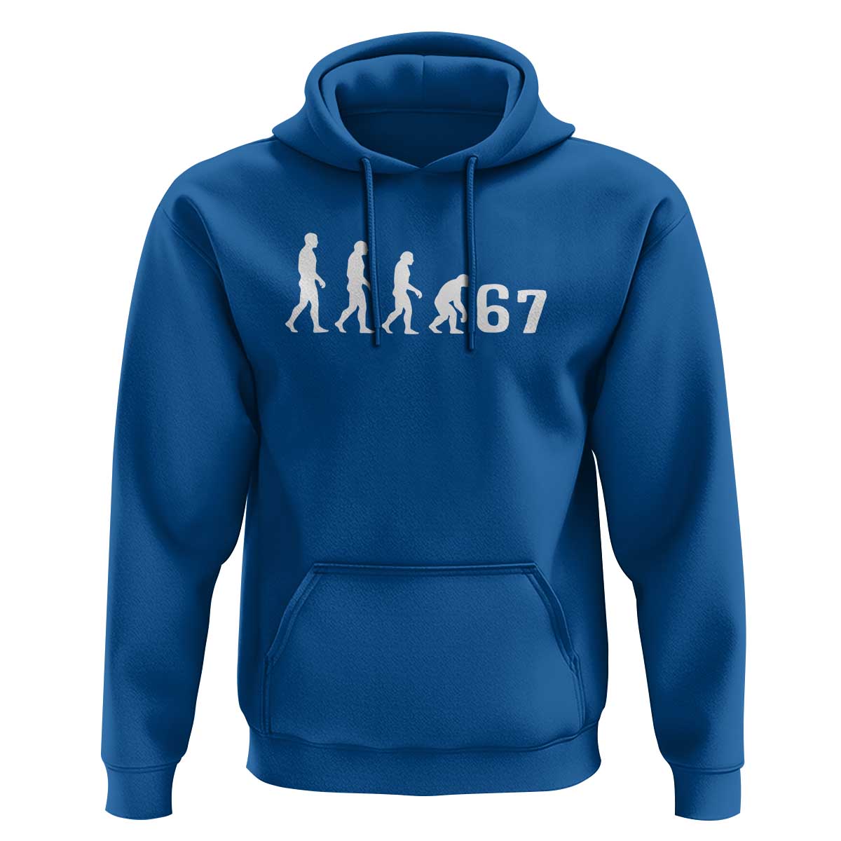 Funny 67 Reverse Evolution Hoodie Sarcastic Six Seven Meme - Wonder Print Shop
