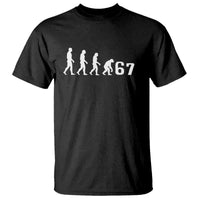 Funny 67 Reverse Evolution T Shirt Sarcastic Six Seven Meme - Wonder Print Shop