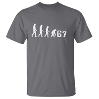 Funny 67 Reverse Evolution T Shirt Sarcastic Six Seven Meme - Wonder Print Shop