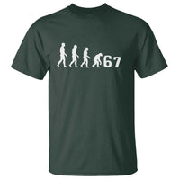 Funny 67 Reverse Evolution T Shirt Sarcastic Six Seven Meme - Wonder Print Shop