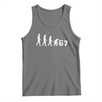 Funny 67 Reverse Evolution Tank Top Sarcastic Six Seven Meme - Wonder Print Shop
