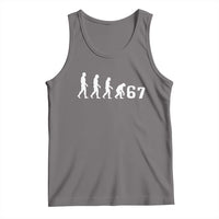 Funny 67 Reverse Evolution Tank Top Sarcastic Six Seven Meme - Wonder Print Shop