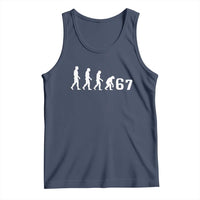Funny 67 Reverse Evolution Tank Top Sarcastic Six Seven Meme - Wonder Print Shop