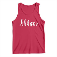 Funny 67 Reverse Evolution Tank Top Sarcastic Six Seven Meme - Wonder Print Shop