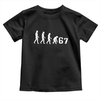 Funny 67 Reverse Evolution Toddler T Shirt Sarcastic Six Seven Meme - Wonder Print Shop