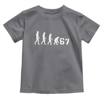 Funny 67 Reverse Evolution Toddler T Shirt Sarcastic Six Seven Meme - Wonder Print Shop
