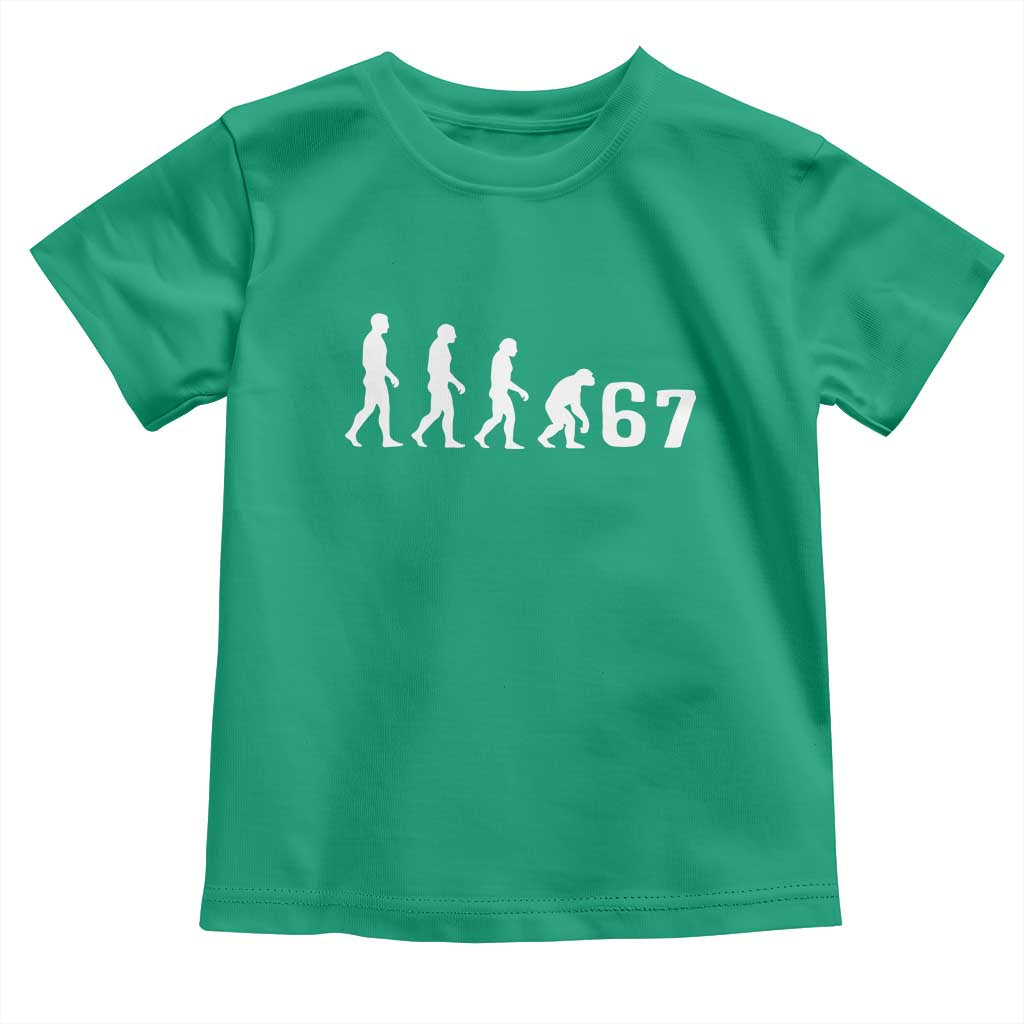 Funny 67 Reverse Evolution Toddler T Shirt Sarcastic Six Seven Meme - Wonder Print Shop