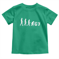 Funny 67 Reverse Evolution Toddler T Shirt Sarcastic Six Seven Meme - Wonder Print Shop