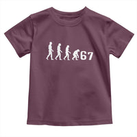 Funny 67 Reverse Evolution Toddler T Shirt Sarcastic Six Seven Meme - Wonder Print Shop