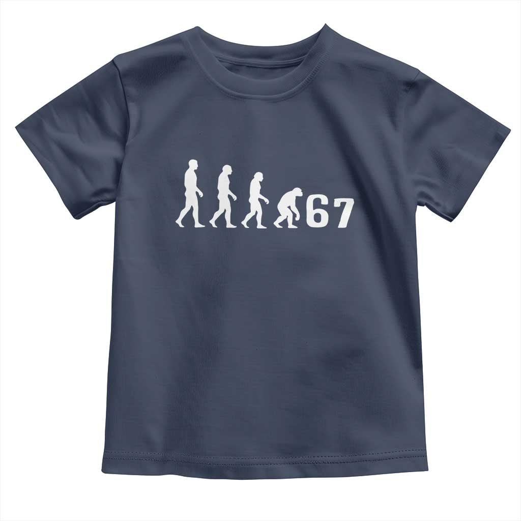 Funny 67 Reverse Evolution Toddler T Shirt Sarcastic Six Seven Meme - Wonder Print Shop