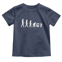 Funny 67 Reverse Evolution Toddler T Shirt Sarcastic Six Seven Meme - Wonder Print Shop